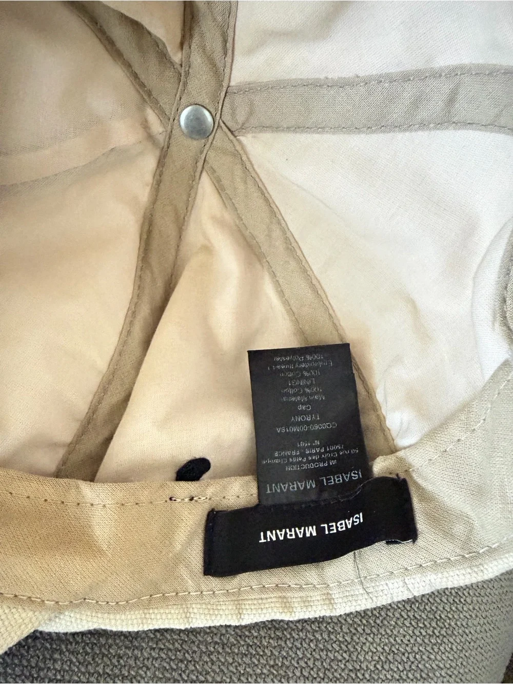 Isabel Marant  Cream Cap with Navy Logo